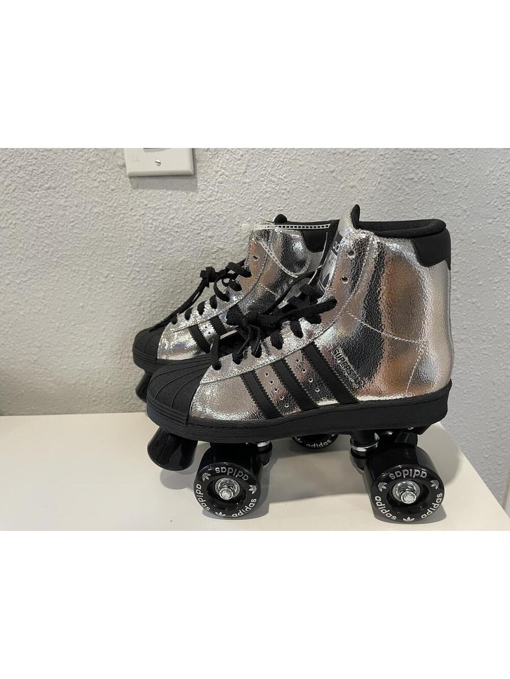 Adidas Metallic Silver and Black Roller Skates